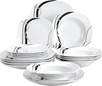 OEM Juego De Vajilla De Porcelana De 18 Piezas, Dise&ntilde;o Moderno