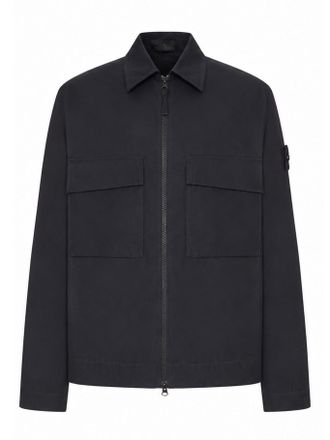 Stone Island COTTON OVERSHIRT WITH BADGE ON THE SLEEVE - Stone Island - Man
