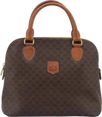 Celine Vintage Handbag Toile C&eacute;line Brown Pvc Handbag (Pre-Owned)