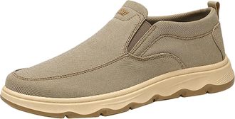 Generic Mens Casual Fashion Solid Color Spring and Autumn Sports Breathable Soft Shoes Mens Cowboy Boats (Khaki, 6.5)