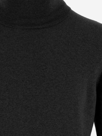 Tagliatore Mens Wool Turtleneck Sweater Miles Black
