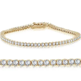 Pompeii3 3 Ct Lab Grown Diamond Tennis Bracelet 7 14k Yellow Gold