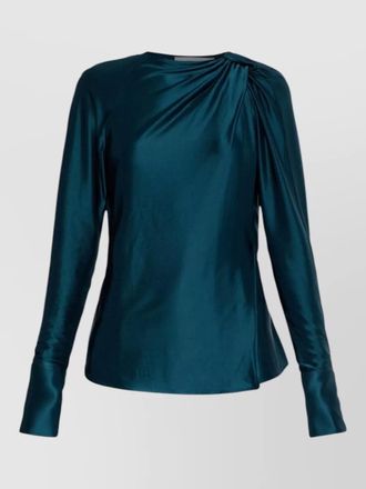 Victoria Beckham satin blouse draped front tie waist