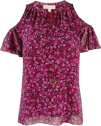 Michael Kors Top con spalle scoperte stampato - - Blouses & Shirts - Donna - Viola - M