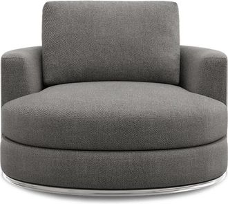 Castlery Hamilton Swivel Armchair 39.4 Customized, Dark Grey, Spill Resistant, 360-&deg; Swivel for Castlery Chairs