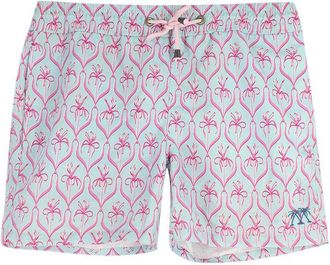Pink House Mustique Mint and Pink Floral Shorts Size S