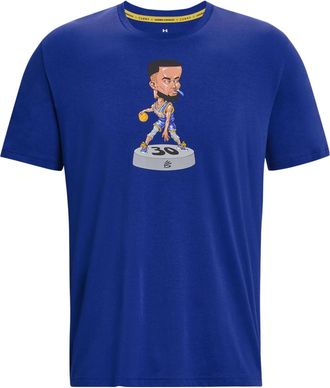 Under Armour Curry Bobble Head Basketball T-shirt Royal Blue 1379859-400
