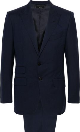 Tom Ford single-breasted wool suit - men - Cupro/Silk/Wool - 46R - Blue