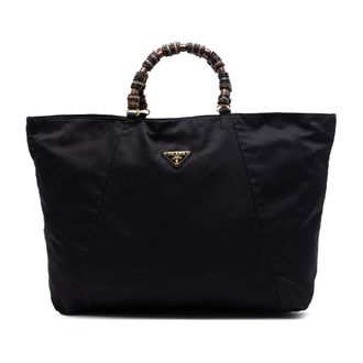 Prada Pre-owned Prada Tessuto Beaded Handle Tote Unisex A7BCI74IIFGYBQ02