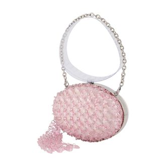Self Portrait Crystal-Embellished Clutch - Pink