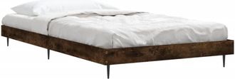 vidaXL Vidaxl - Bed Frame without Mattress Smoked Oak 90x190 cm Single Engineered Wood