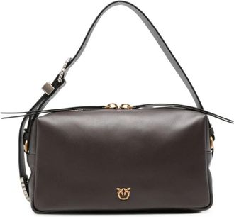 Pinko Bauletto Trittico - Dames - Handtassen - Bruin - ONE Size - Katoen - Tassen
