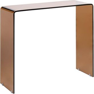 Beliani Console Table KENDALL Tempered Glass Brown