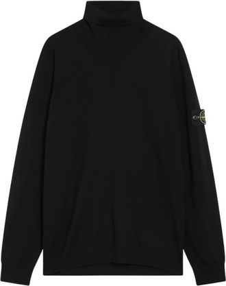 Stone Island Maglia dolcevita - Heren - Coltruien - Zwart - M - Wol - Truien & Vesten