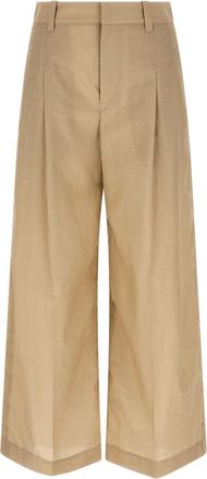 Brunello Cucinelli Beige Relaxed Pleated Pants