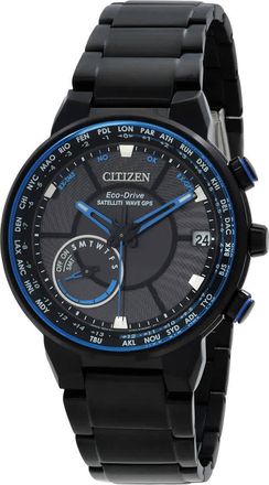 Citizen Satellite Wave Perpetual World Time Black Dial Mens Watch CC3078-81E