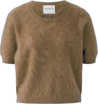 Oui Cashmere Knit - Dames - Cashmere truien - Beige - XL - Kasjmier - Truien & Vesten