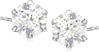 Ross-Simons Moissanite Stud Earrings in Sterling Silver