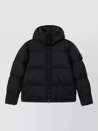 Stone Island hooded jacket quilted design side pockets