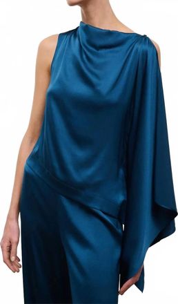 Staud Sabina Silk Top In Harbor