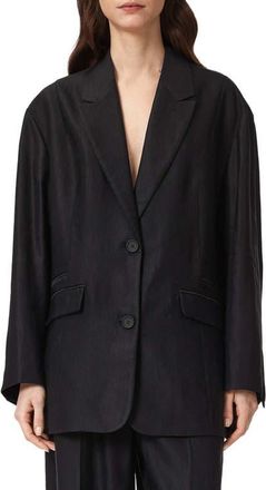 AllSaints Charley Oversize Blazer in Black at Nordstrom, Size 10 Us