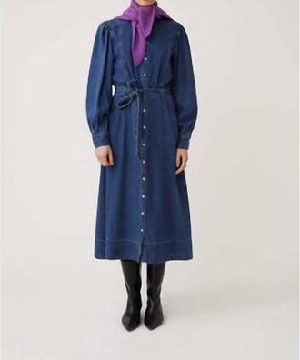 Suncoo Chona Denim Dress In Blue