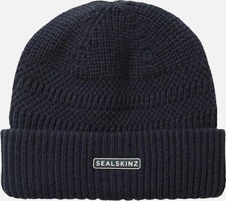 Sealskinz Mens Sealskinz Gressenhall Textured Stripe Beanie Navy - Black - Size: L/XL