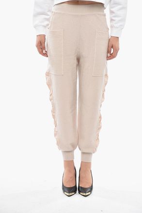 Stella McCartney Pantaloni in Lana Vergine con Banda Laterale in Seta Stella McCartney