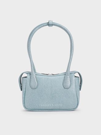 Charles & Keith Bosie Denim Elongated Top Handle Bag