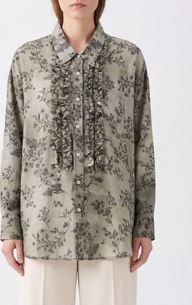 R13 Long-Sleeved Floral Print Viscose Shirt