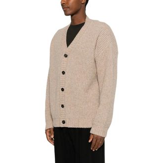 Roberto Collina Truien & Vesten, Heren, Bruin, L, Wol, Rope Wool Cardigan