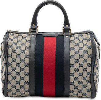 Gucci Pre-owned Gucci Medium GG Canvas Web Joy Boston Bag ZQ2NGIRQC33OROM4