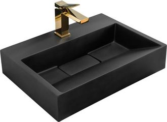 Rea Lavabo De Conglomerado Goya Negro Mat 50cm