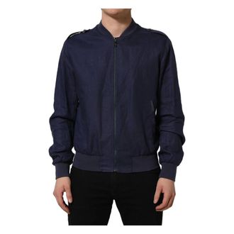 Dolce & Gabbana Linen Jacket - male - Dolce & Gabbana - Bomber Jackets - Blue - XL - Jackets