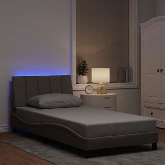 vidaXL Vidaxl - Estructura De Cama Sin Colch&oacute;n Tela Gris Taupe 100x200 Cm