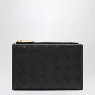 Bottega Veneta Medium black Bi-Fold wallet in Intrecciato