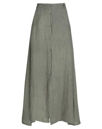8 by YOOX LINEN BUTTON-FRONT MIDI SKIRT