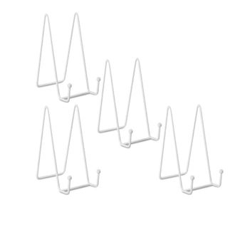 OEM Soporte De Presentacion - Metal - 15 2 Cm Altura - Para Fotos Cuadros Libros - Interior Exterior - Blanco - Pack De 4