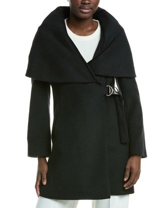 Via Spiga Wool-Blend Hooded Coat