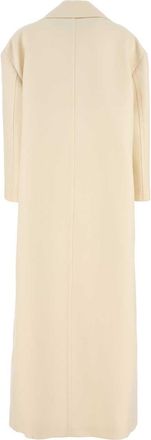 Gucci Womens Crepe Coat White Wool Silk