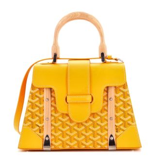 Goyard Saigon Top Handle Bag Coated Canvas with Leather PM