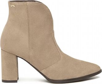 Nero Giardini Womens Velour High Heel Ankle Bootie In Tan