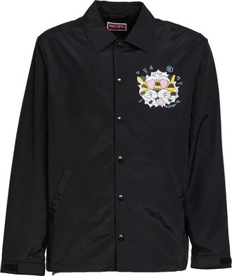 Kenzo Wild Tiger Coach Jacket - Heren - Zomerjassen - Zwart - L - Katoen - Jassen