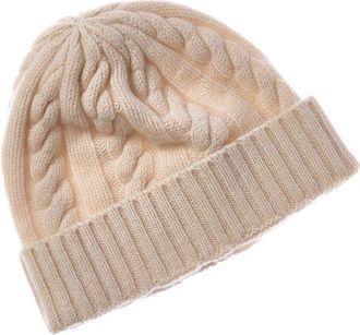 Brodie Chunky Cable Pom Pom Cashmere Hat