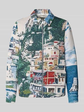 Drykorn Drykorn Regular Fit Jacke mit Allover Look Modell JOTTAR in Blau, Gr&ouml;&szlig;e XL