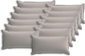 vidaXL Funda De Almohada 12 Uds. Houten Gris 40 X 80 Cm Poli&eacute;ster Vidaxl