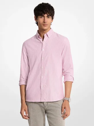 Michael Kors Classic-Fit Striped Cotton Shirt