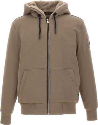 Moose Knuckles Classic Bunny Sweatshirt - Heren - Vesten met rits - Bruin - M - Katoen - Hoodies & sweatvesten