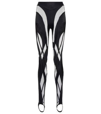 MUGLER Paneled stirrup leggings