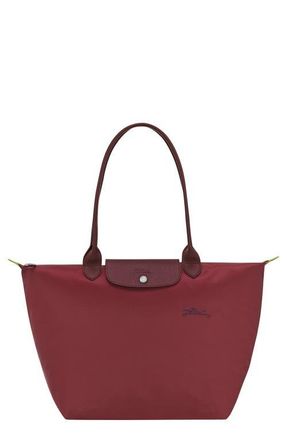 Longchamp Le Pliage Green Recycled Canvas Large Shoulder Tote in Pomegranate at Nordstrom